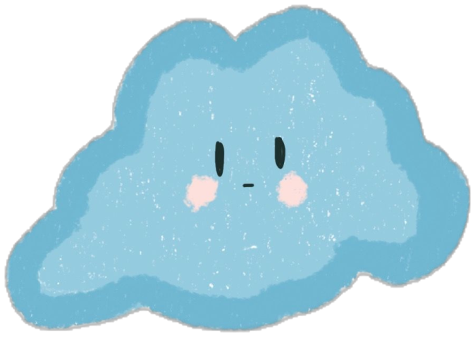 a blue cloud with a smiley face on it