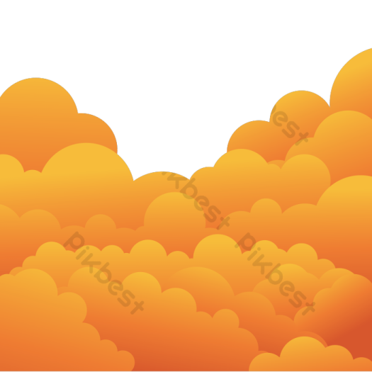 an orange cloud with a white background