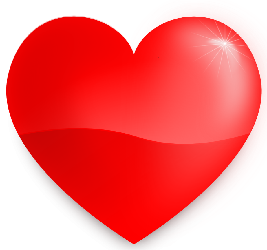 a red heart on a white background