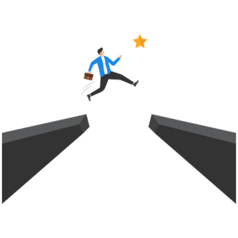 a man jumping over the edge of a cliff