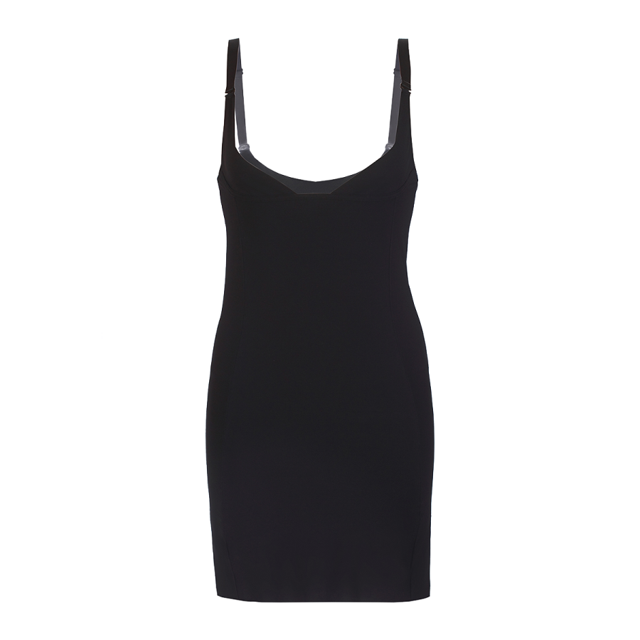a black dress on a white background