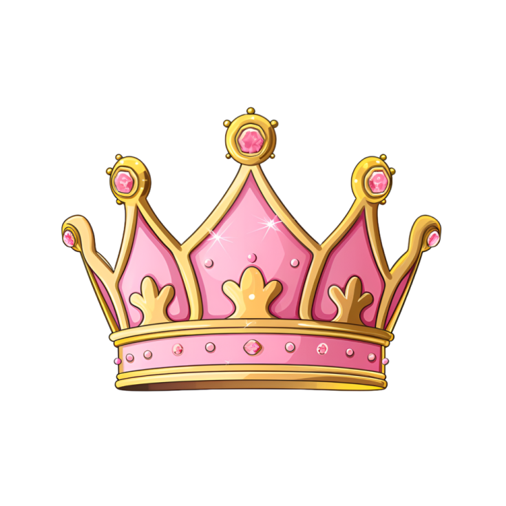 a pink crown on a white background