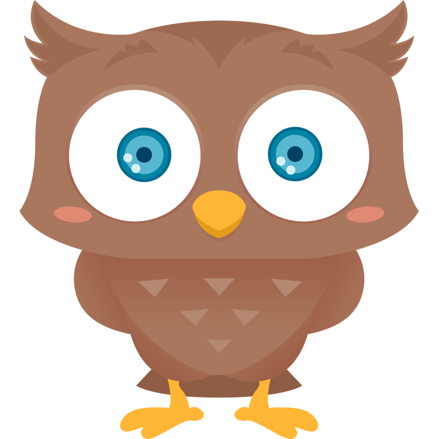 a brown owl with blue eyes and yellow feet