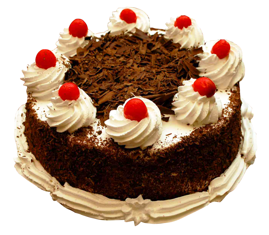 a cake with white frosting and red chers on top