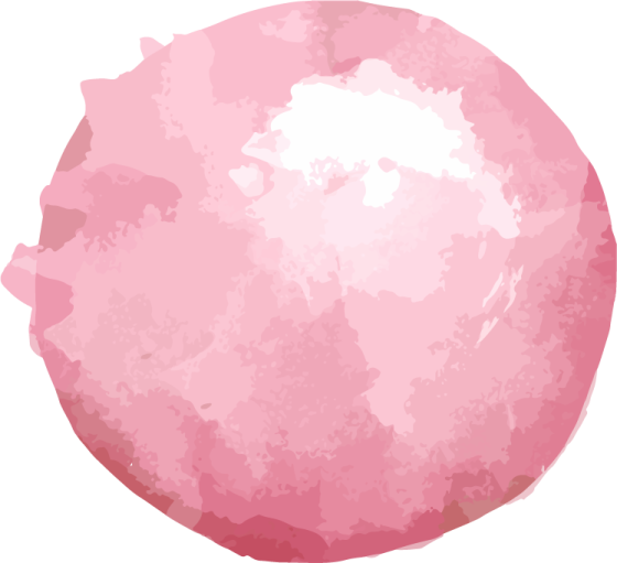 a pink watercolor paint ball