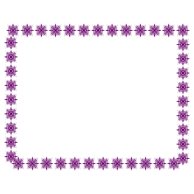 a purple frame with snowflakes on it