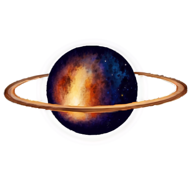 a planet with a ring around it