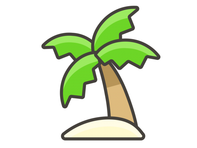 a palm tree on an island
