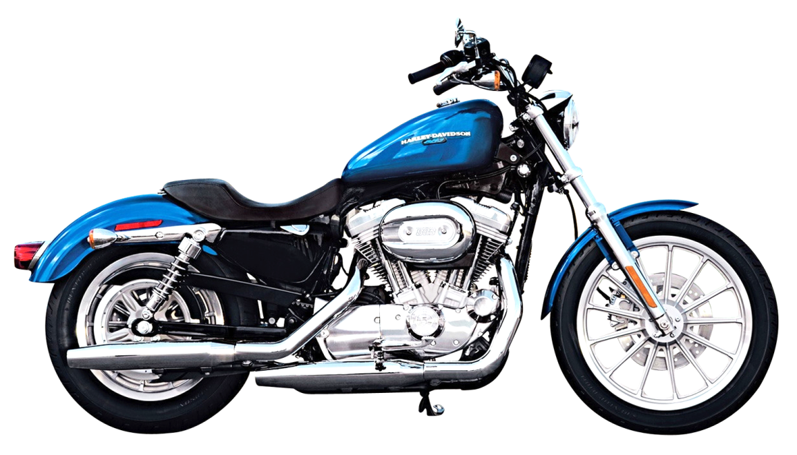 a blue motorcycle on a white background