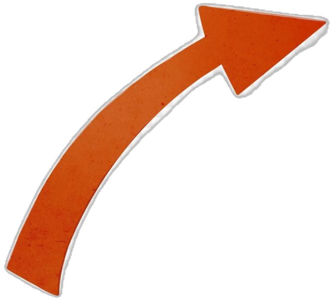 an orange arrow pointing up to the right