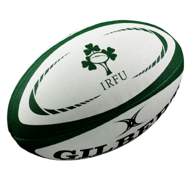 a rugby ball with the irish flag on it