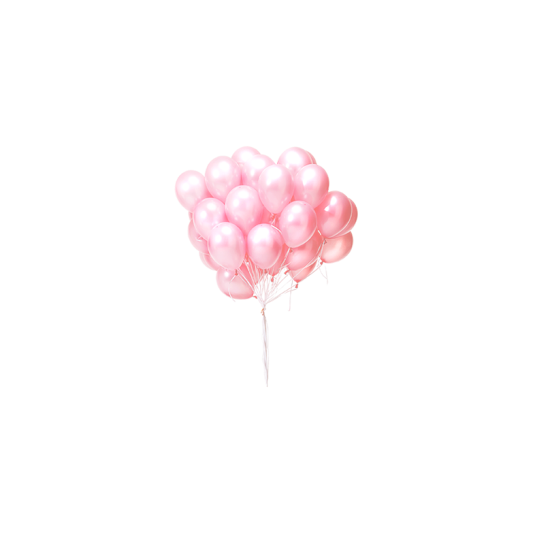 a bunch of pink balloons on a white background