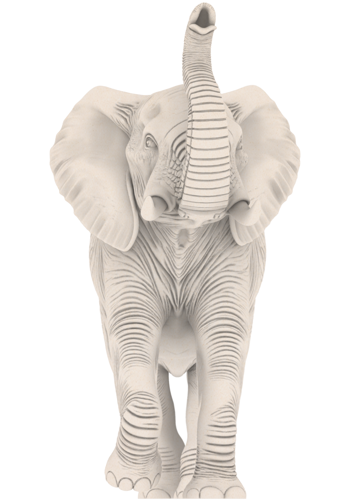 a statue of an elephant on a white background