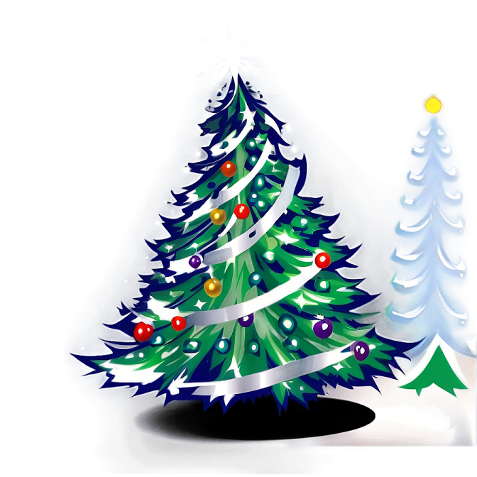 a drawing of a christmas tree