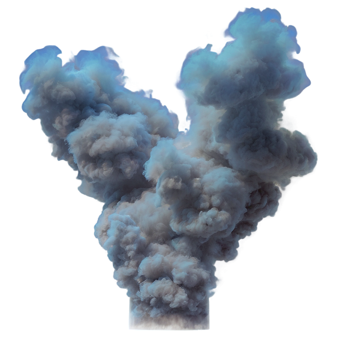 a cloud of smoke on a white background