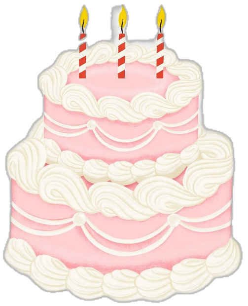 a birthday cake with three candles on top