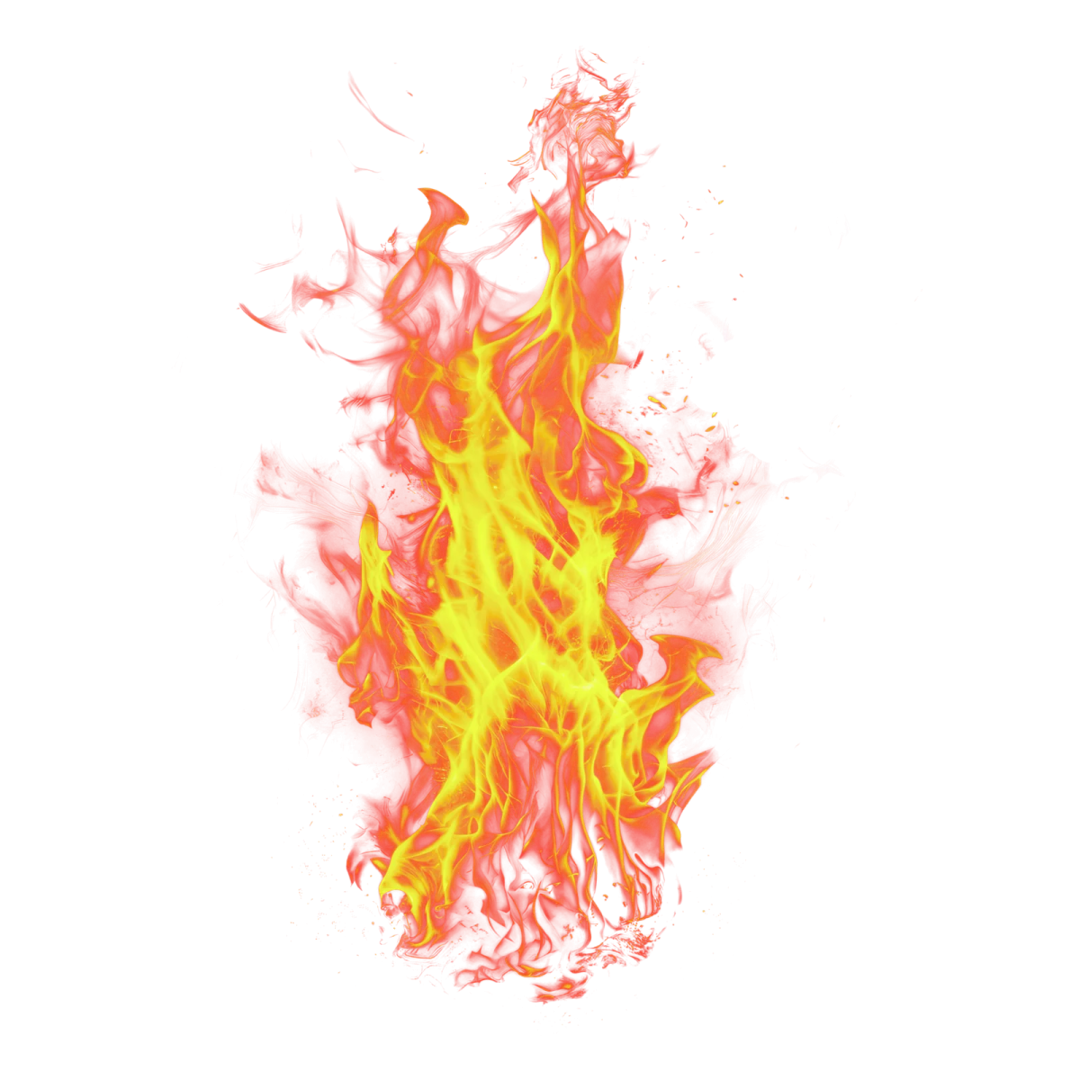 a fire on a white background