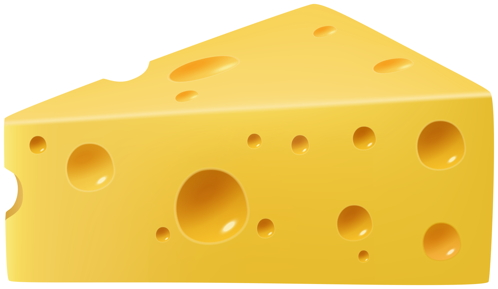 a piece of cheese on a white background