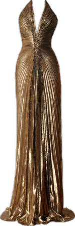 a gold dress on a white background
