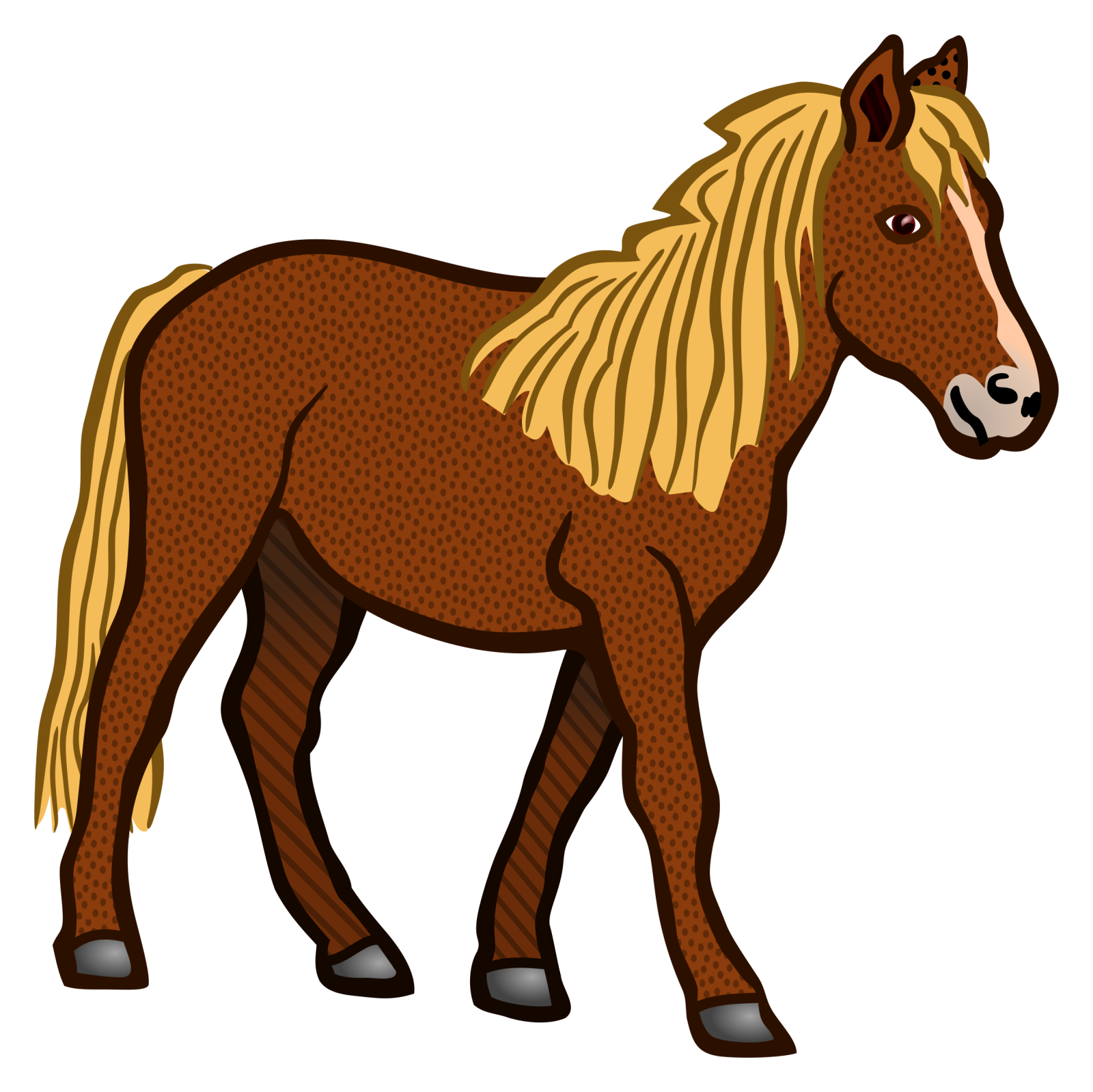 a brown horse standing on a white background