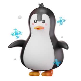a penguin is standing in the snow
