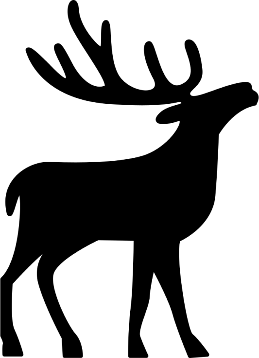 a deer silhouetted on a white background