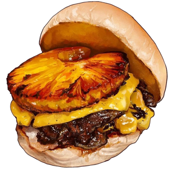 a hamburger with meat and cheese on it