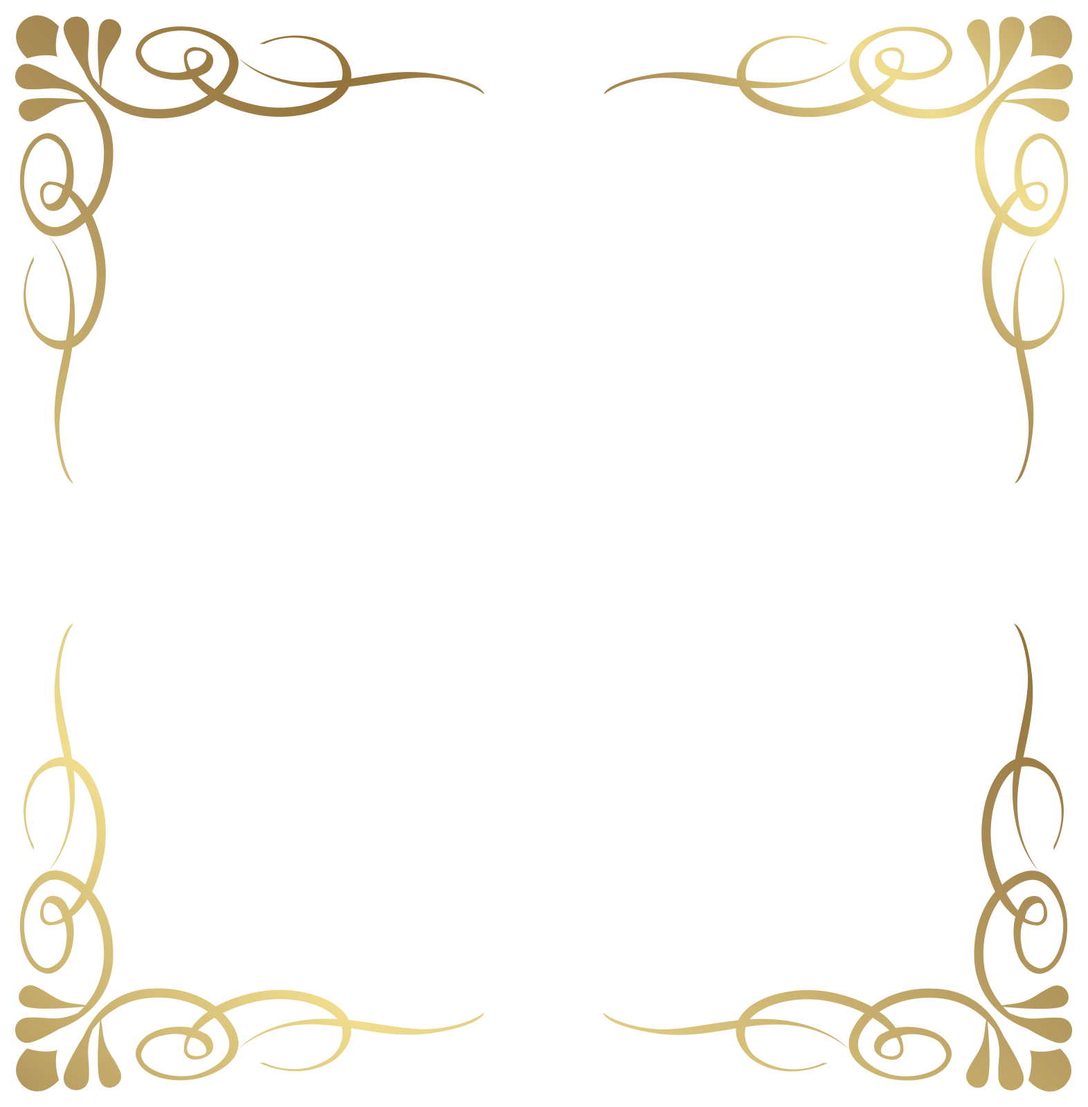 a gold frame on a white background