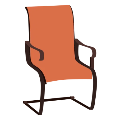 an orange chair on a white background