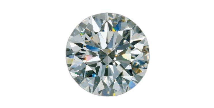 a round cut diamond on white background