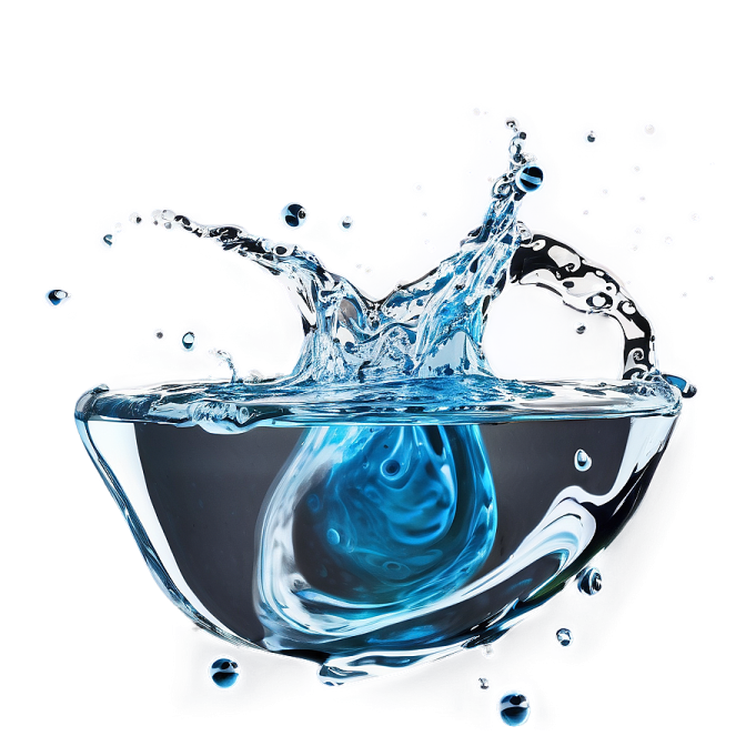 a splash of water on a white background