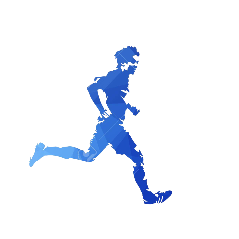 a silhouette of a man running