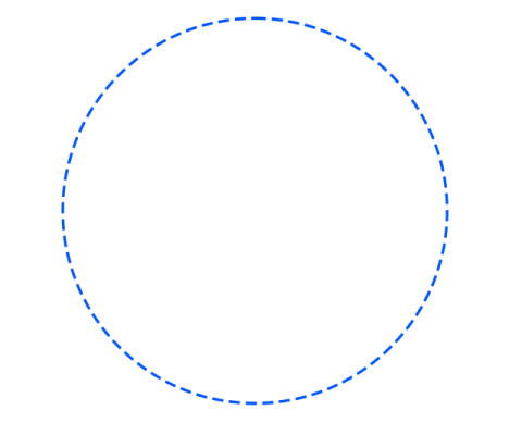 a circle with a dotted line in the middle
