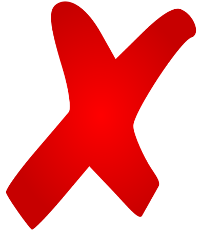 a red x icon on a white background