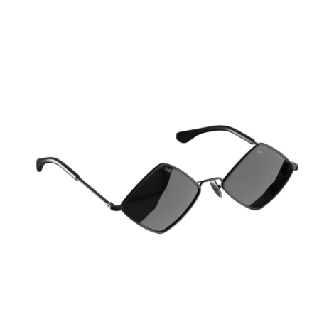 a pair of black sunglasses on a white background