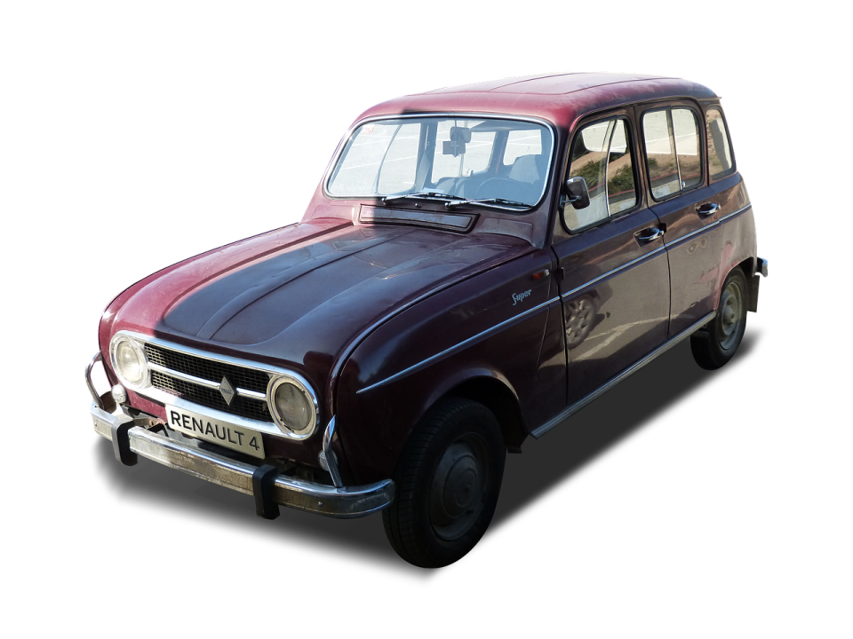 a maroon colored car on a white background