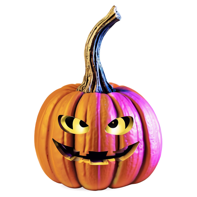 a halloween pumpkin with an evil face