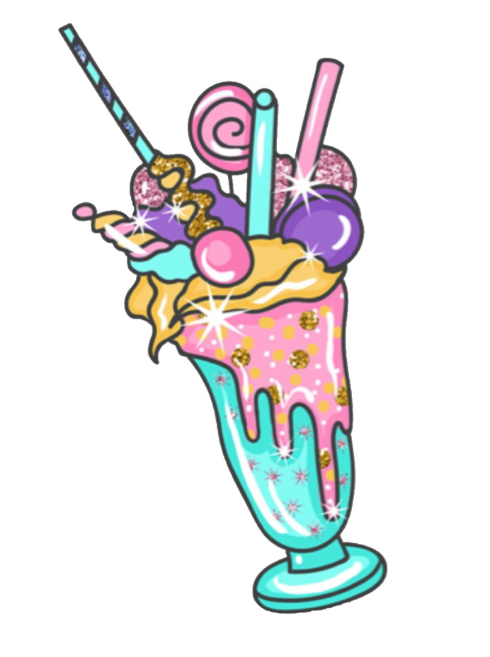 a pink and blue drink with a unicorn on top