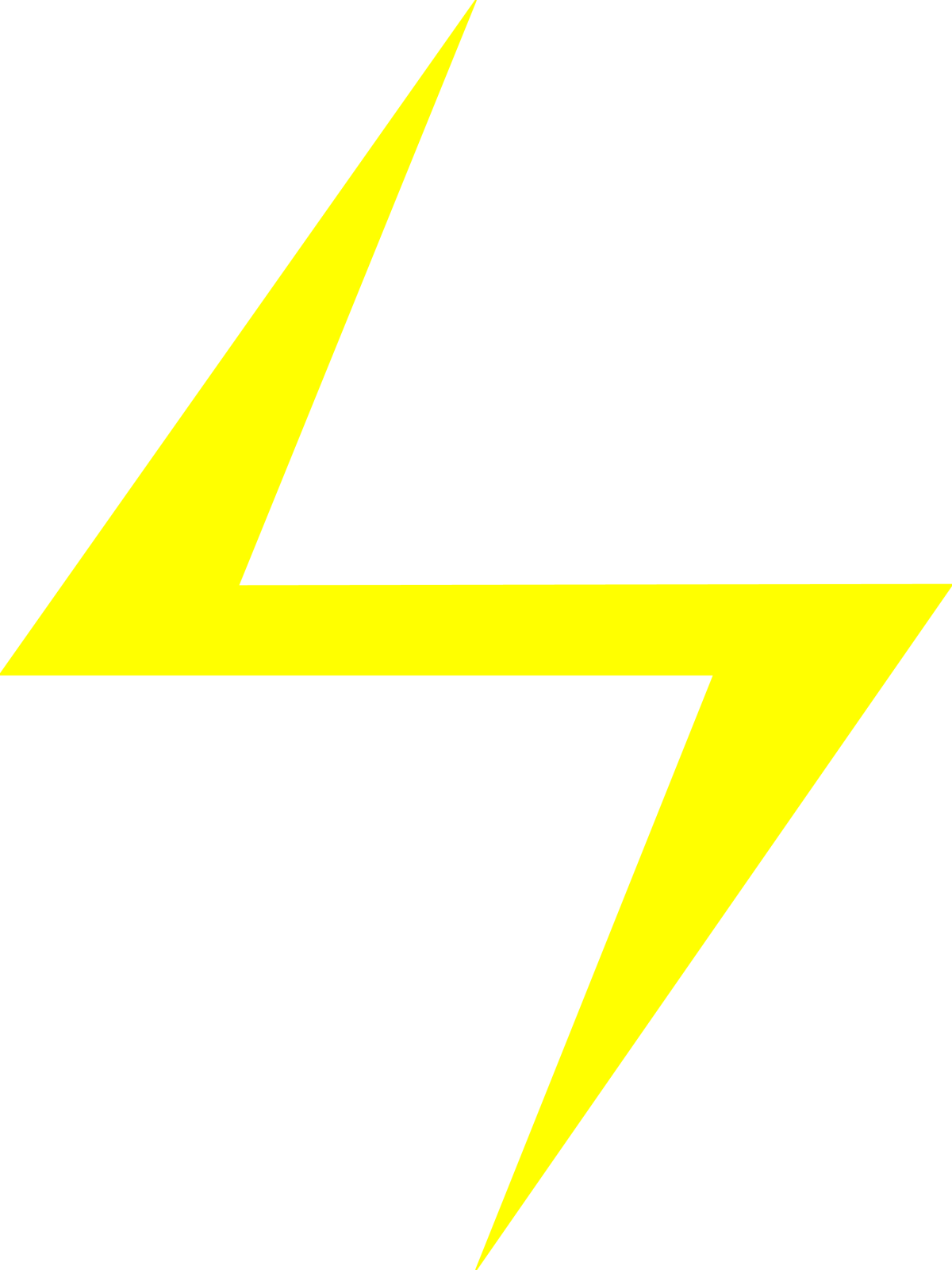 a black and white lightning bolt