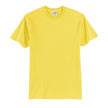 a yellow t shirt on a white background