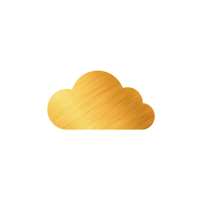 a gold cloud icon on a white background