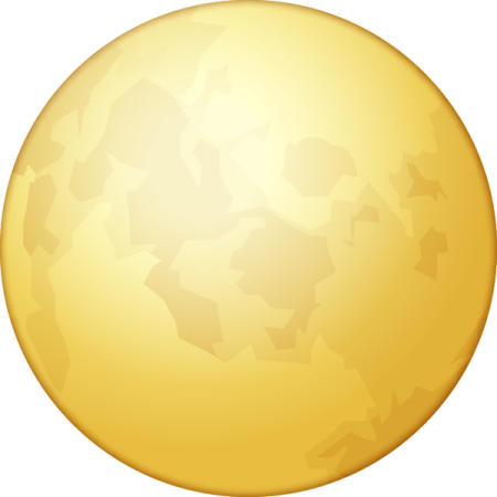 a yellow moon on a white background