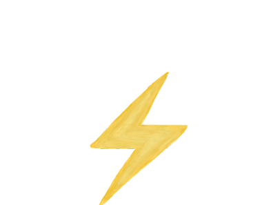 a drawing of a lightning on a white background