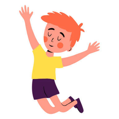 a boy jumping in the air