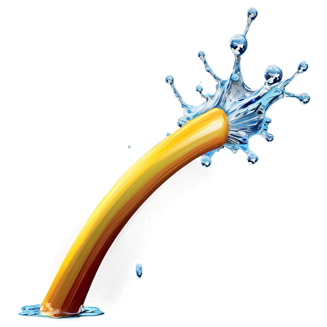 a yellow tube with water coming out of it