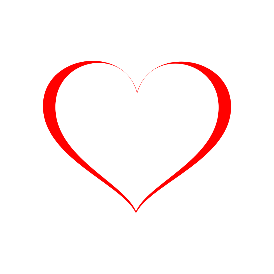 a red heart on a white background