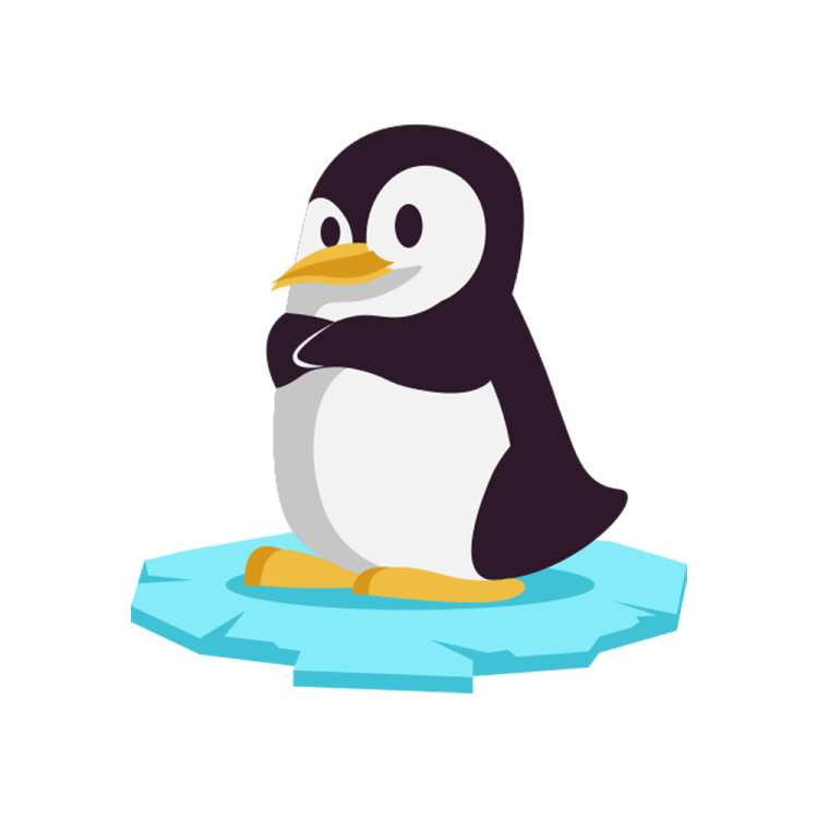 a penguin sitting on top of an iceberg