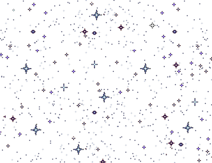 a white background with purple and blue stars