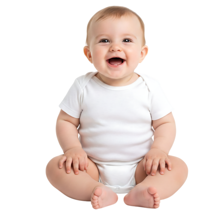 a baby sitting on the floor with his mouth open