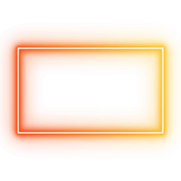 an orange neon frame on a white background
